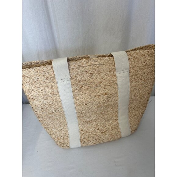 J Crew BQ267 Raffia straw structured tote bag - Picture 3 of 4